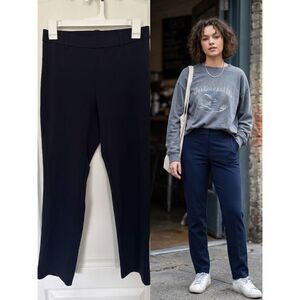 HUE Ponte Knit Pull On Leggings in Dark Navy Size M Career Wear